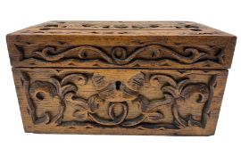 Victorian carved oak Ecclesistical letterbox