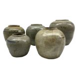 Five Chinese provincial ginger jars