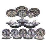 Victorian William Brownfield & Son dinner service c1876 decorated in the Avon pattern no.115