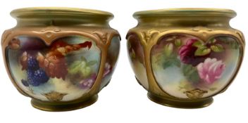 Two early 20th century Royal Worcester cache pots