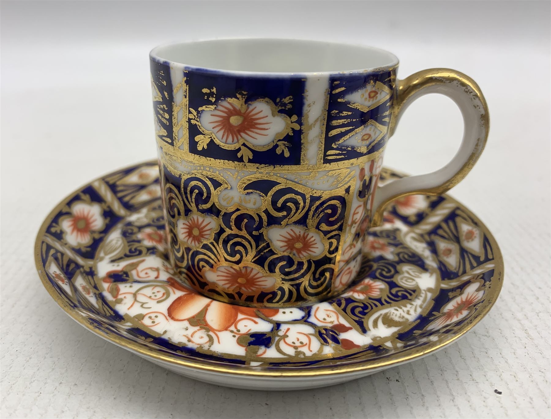 Seven Royal Crown Derby coffee cans and saucers in Imari pattern No2451 - Image 3 of 4