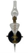 Edwardian wall mounted oil lamp