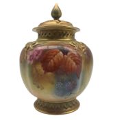 Early 20th century Royal Worcester pot pourri vase and cover by Kitty Blake