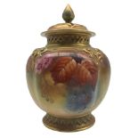 Early 20th century Royal Worcester pot pourri vase and cover by Kitty Blake