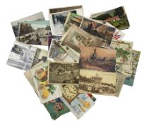 Number of loose postcards including WWI