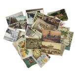 Number of loose postcards including WWI