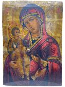 Russian Orthodox School (19th century): ' Troeruchitsa' - Holy Virgin of the Three Hands - Madonna a