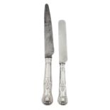 Twenty three Victorian Kings pattern silver handled table knives London 1841 with replacement blades
