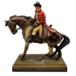 Early 20th century painted spelter novelty table lighter in the form of Dick Turpin on Black Bess on