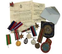 Group of four WWII medals to LieutenantJ Wood comprising 1939-45 Star