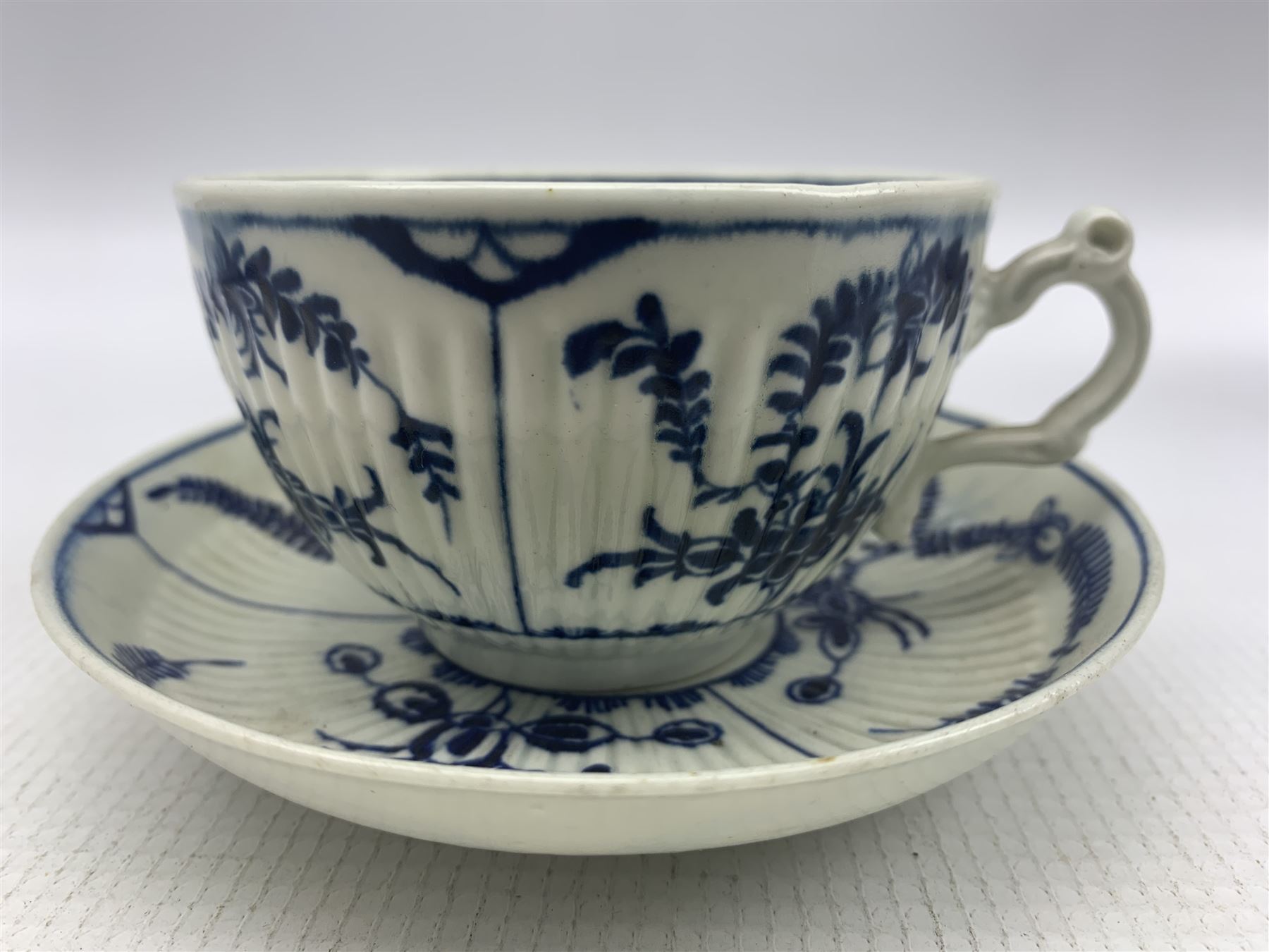 18th century and later porcelain comprising two handled creamware loving cup with floral decoration - Image 4 of 7