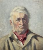 Gertrude Massey (n�e Seth) (British 1868-1957): Portrait of a Victorian Countryman in Red Neck Scarf