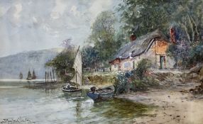 Joseph Hughes Clayton (British 1891-1929): Boats Moored by a Cottage