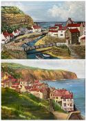Edith E Hoyle (Northern British 20th century): 'Staithes' and 'Robin Hood's Bay'