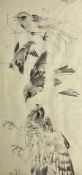 Japanese School (19th century): Hawk and other Birds