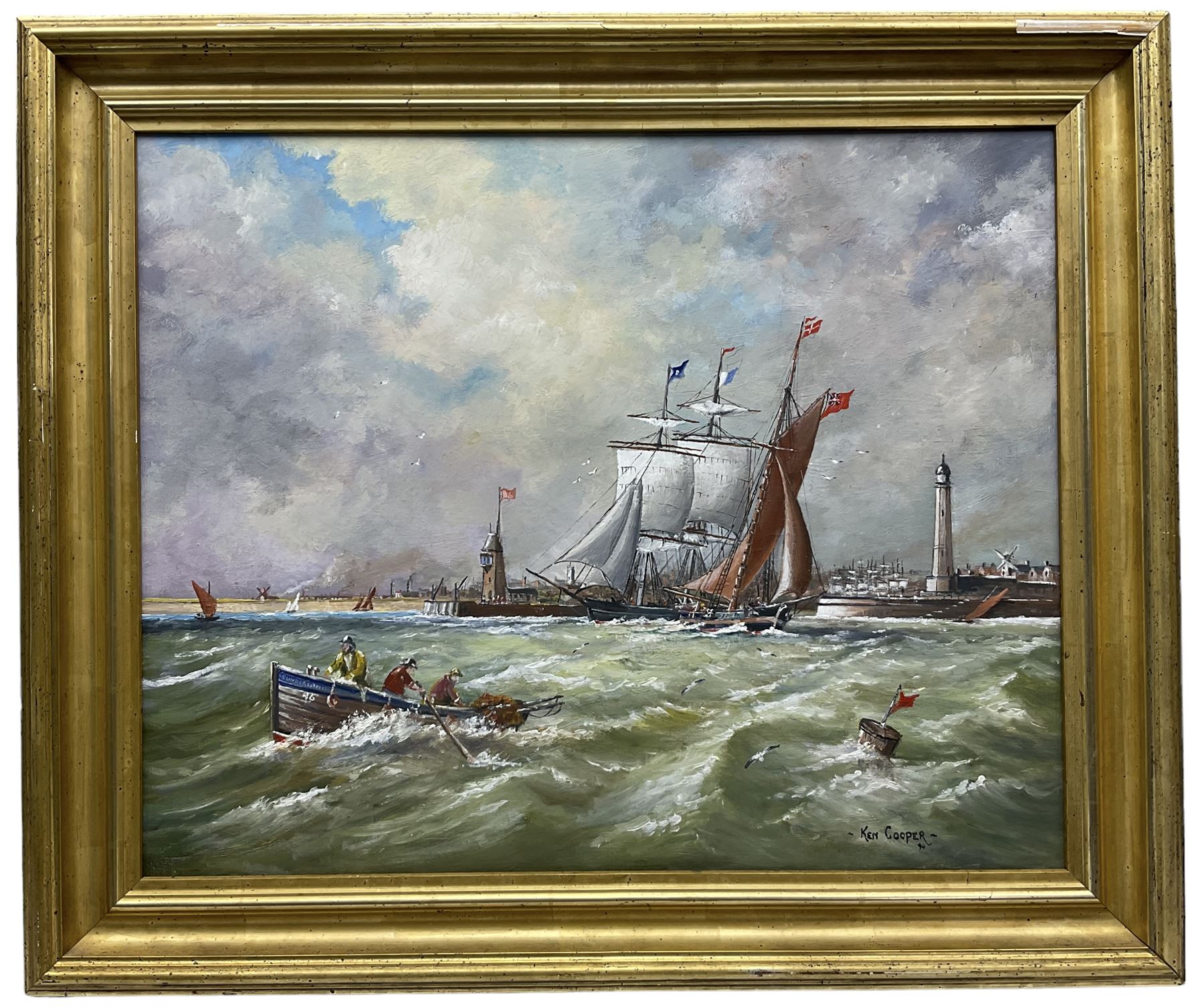 Ken Cooper (British 20th century): Ships Leaving Harbour - Image 2 of 2
