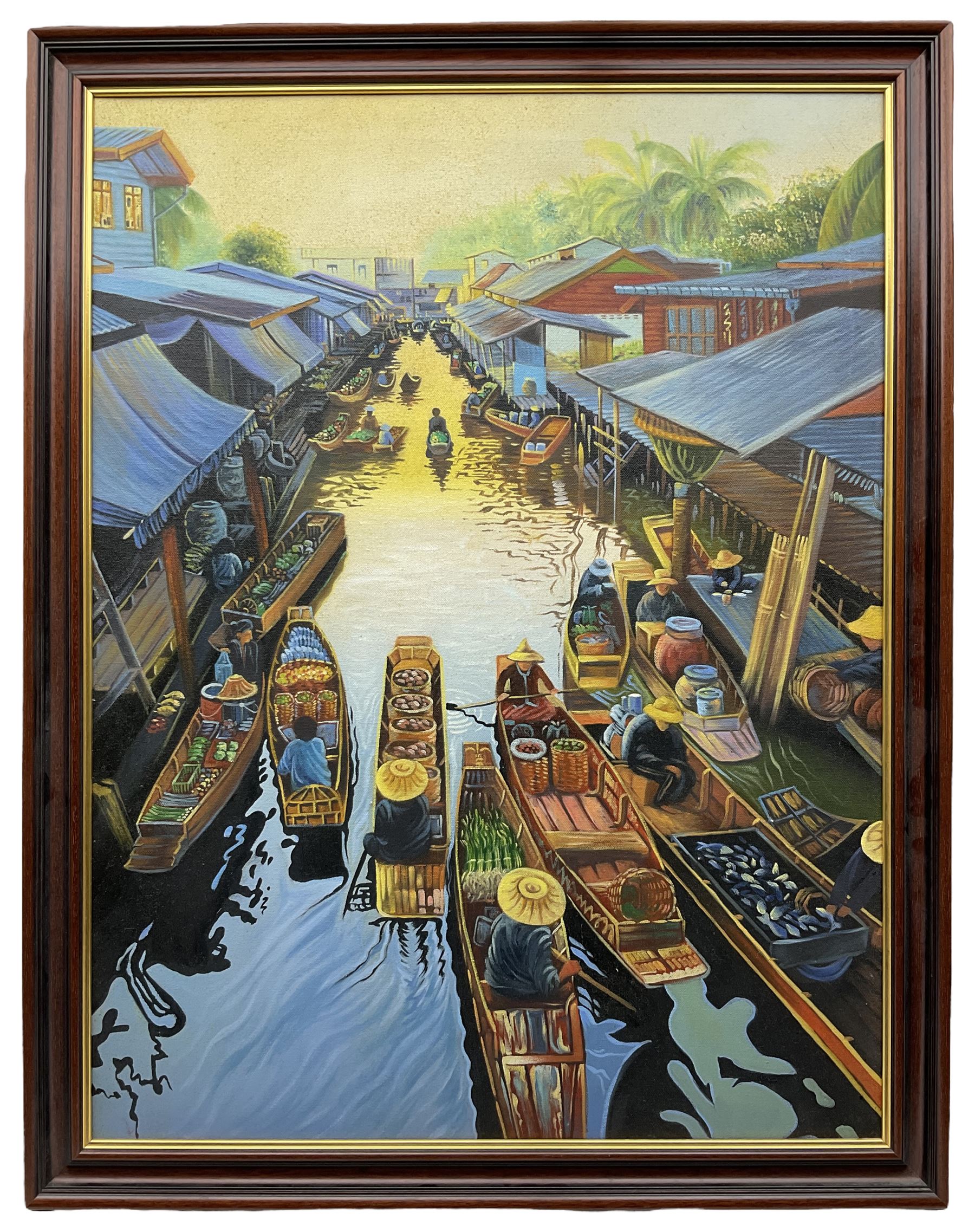 Thai School (20th century): Ratchaburi Floating Market - Thailand - Image 2 of 2