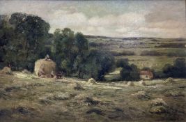 John Henry Scott (1872-1940): Harvest Scene near Leyburn