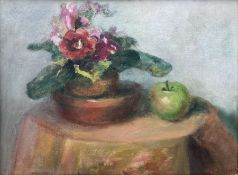 Margaret Chadwick (British 20th century): Still Life of Flower and Apple