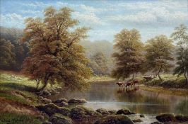 William Mellor (British 1851-1931): 'On the Wharf - Bolton Woods Yorkshire'