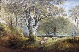 English School (19th century): Sheep Grazing