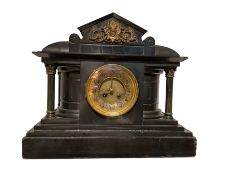 French - 19th century 8-day Belgium slate mantle clock