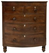 Victorian mahogany bow front chest