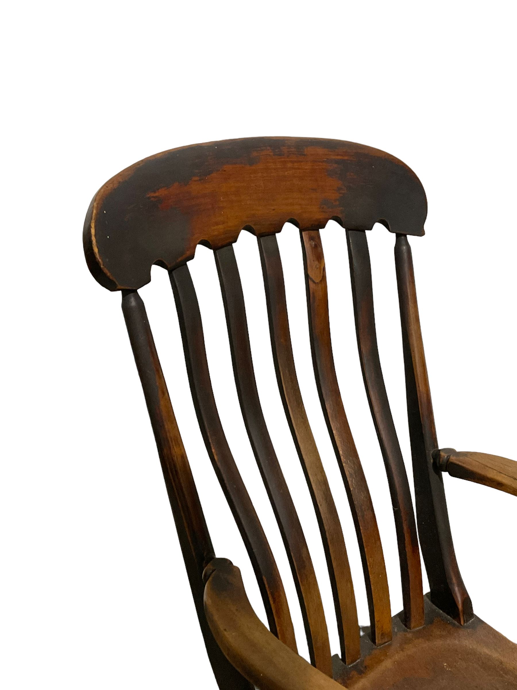 19th century beech and oak farmhouse chair - Image 3 of 3