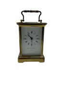 Mathew Norman - Swiss-20th century 8-day carriage clock in a brass corniche case