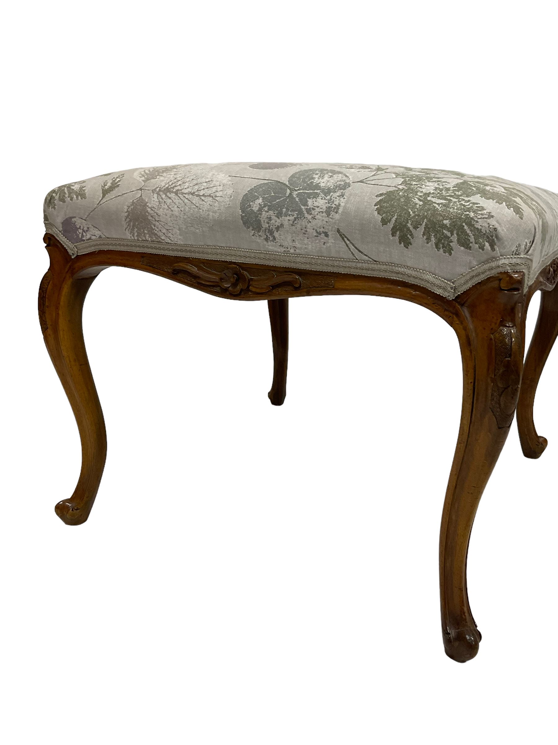 French style walnut stool - Image 3 of 3