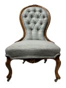 Victorian walnut framed nursing chair