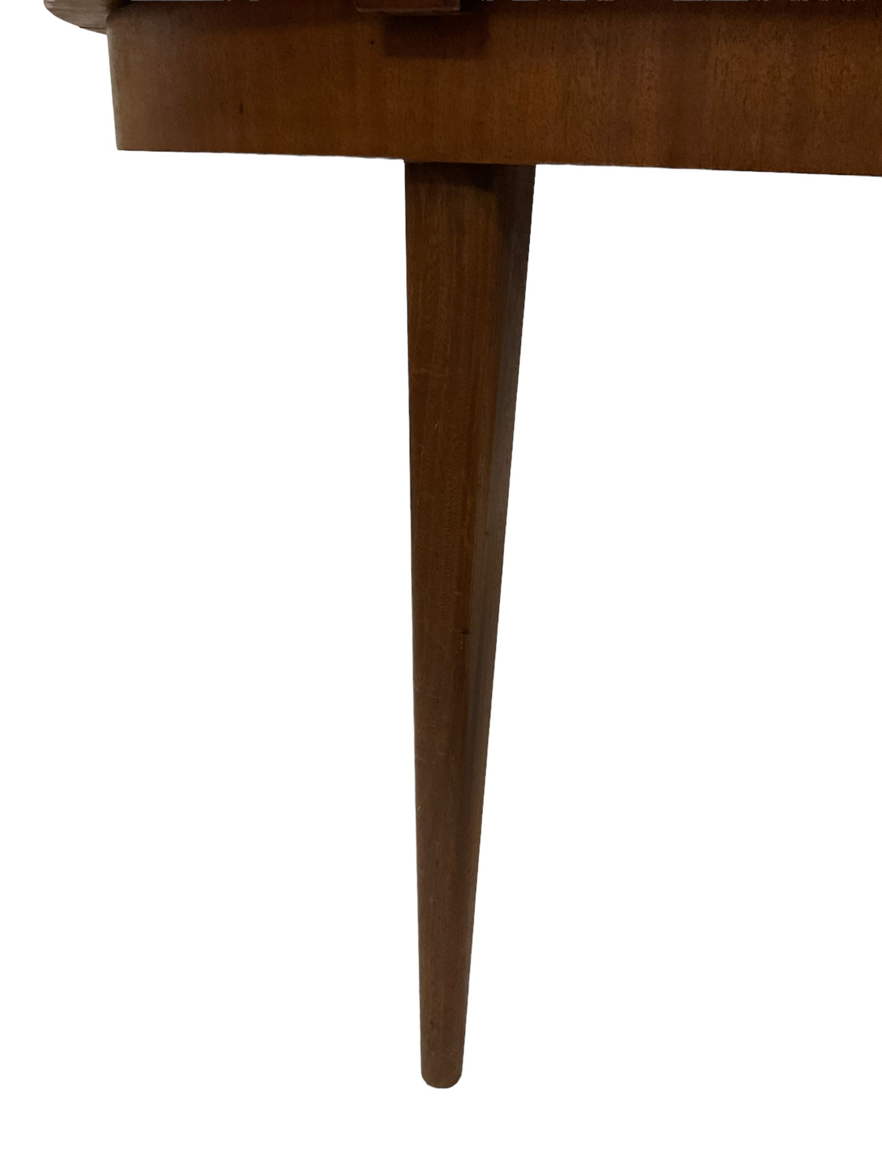 Greaves & Thomas - Teak extending dining table together with set six teak ladder back chairs of simi - Image 4 of 13