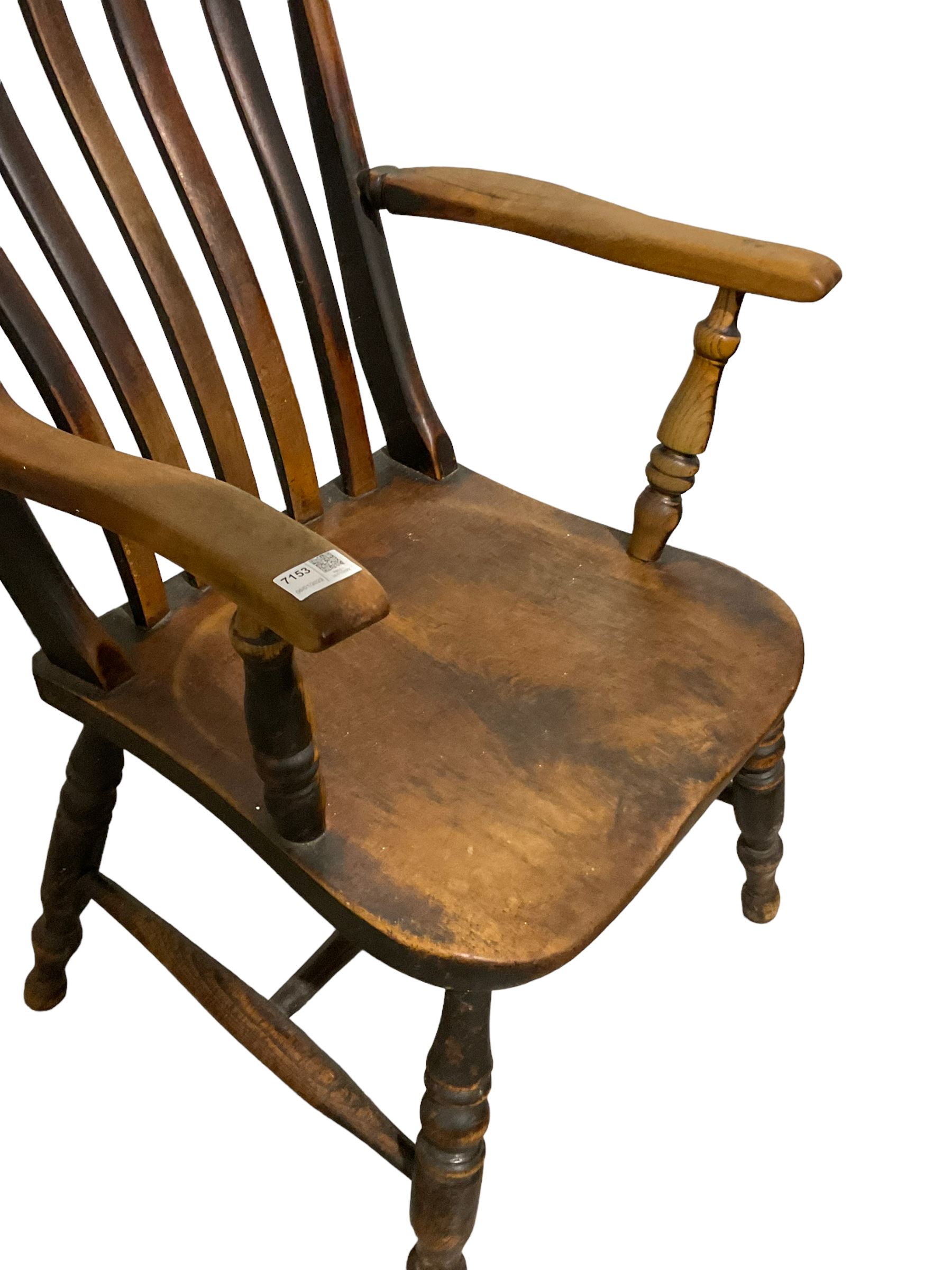 19th century beech and oak farmhouse chair - Image 2 of 3