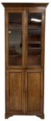 19th century mahogany bookcase on cupboard