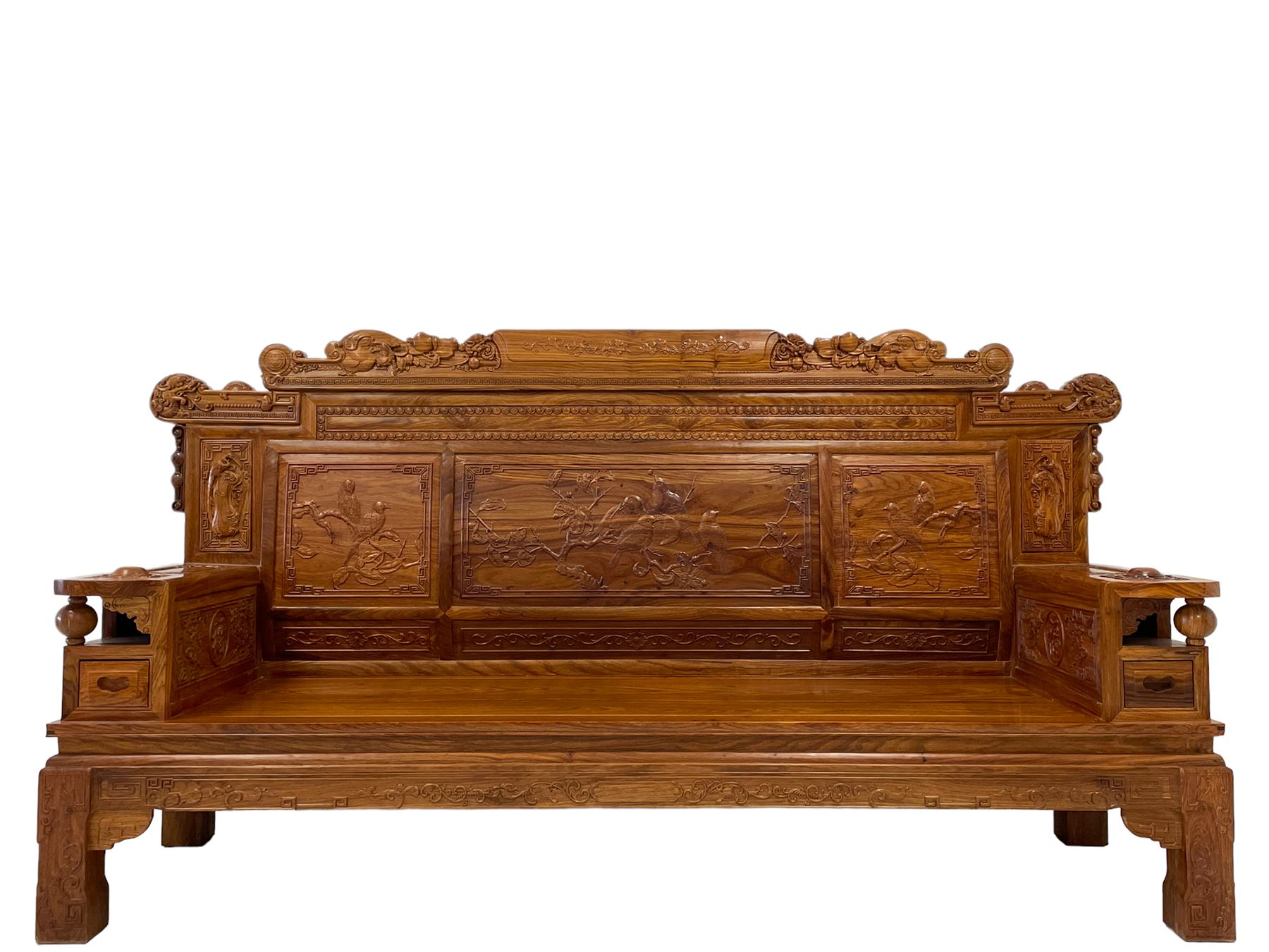 Chinese Imperial style hardwood throne room settee or sofa - Image 9 of 9