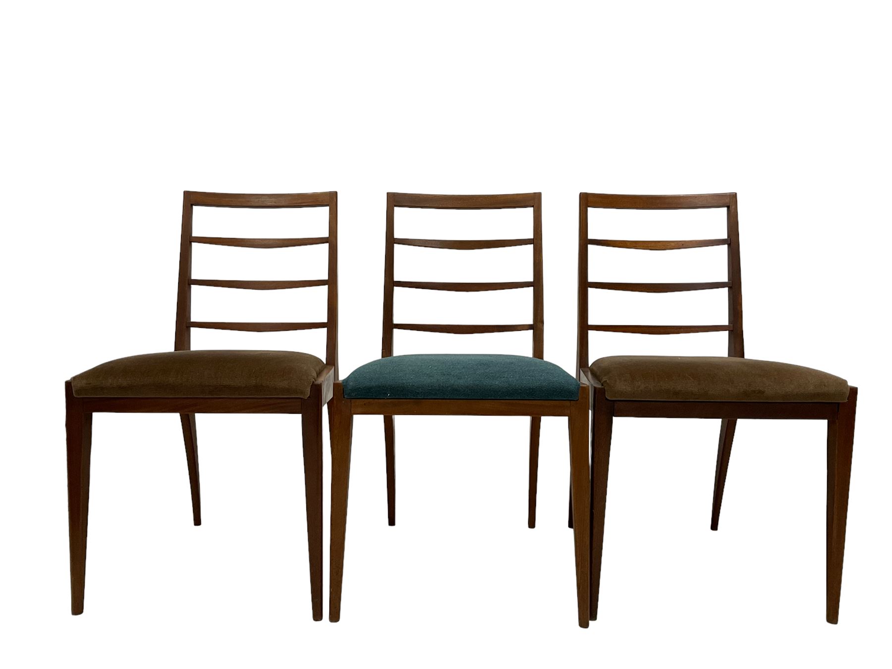 Greaves & Thomas - Teak extending dining table together with set six teak ladder back chairs of simi - Image 7 of 13