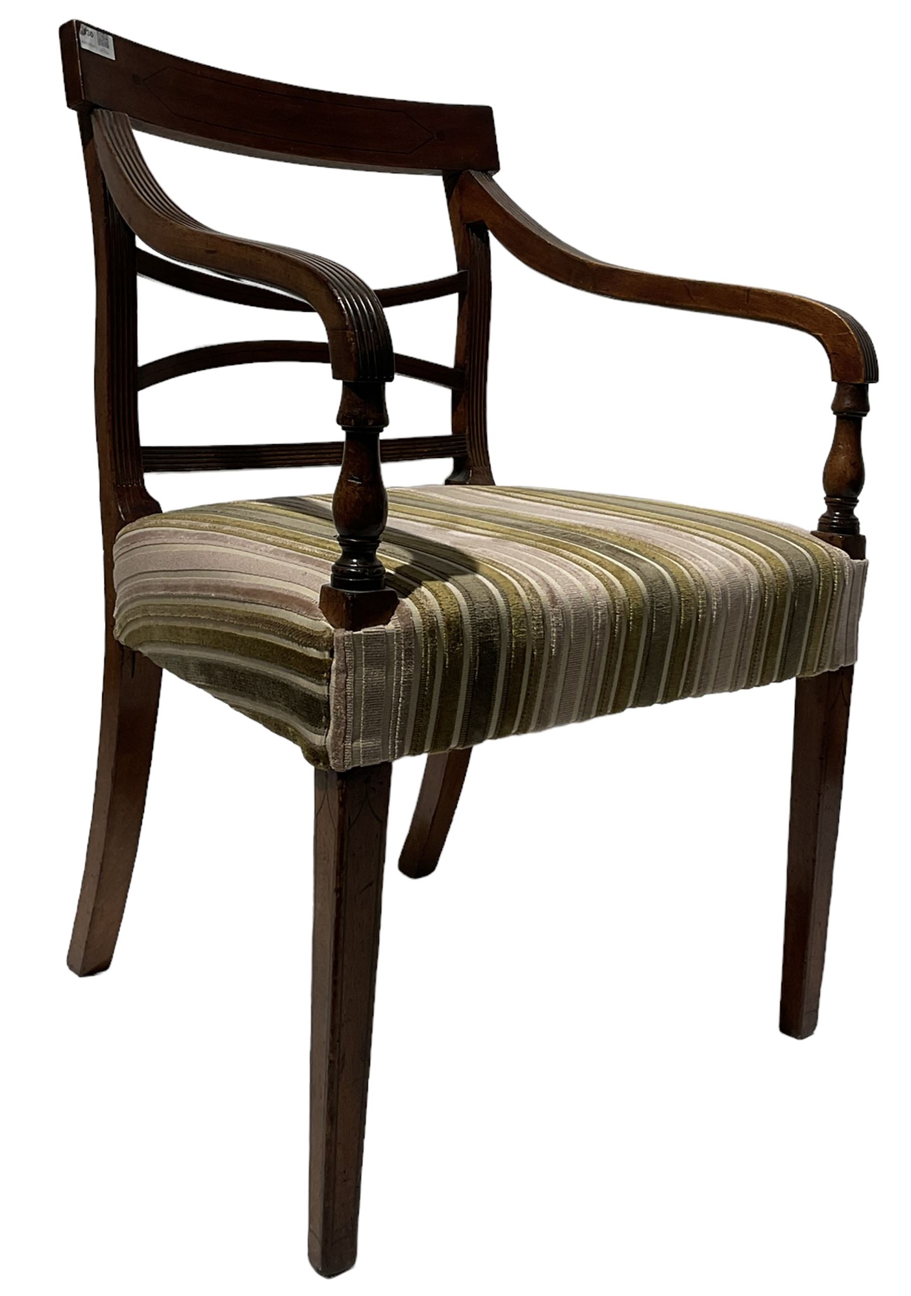 Regency mahogany inlaid armchair