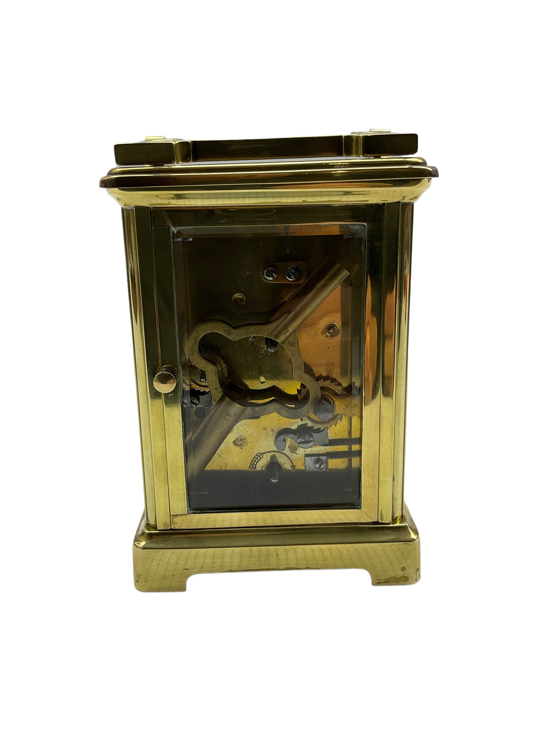 French - 19th century 8-day brass cased carriage clock - Image 4 of 4