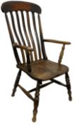 19th century beech and oak farmhouse chair