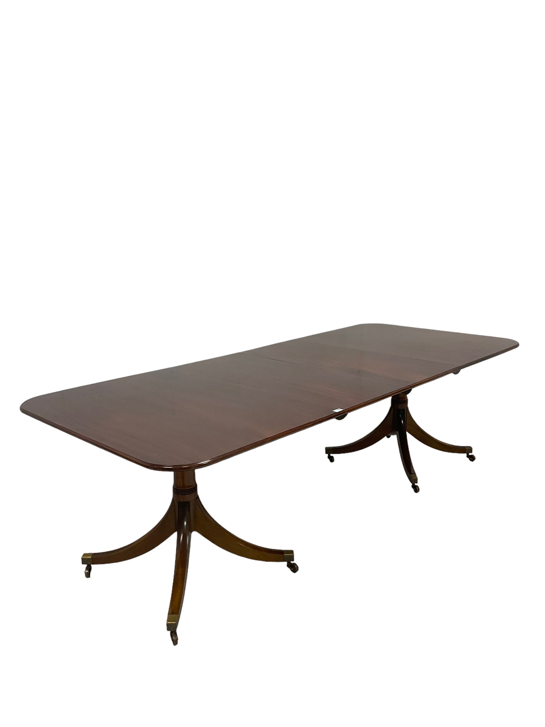William Tillman - mahogany twin pillar dining table with two additional leaves - Image 15 of 16