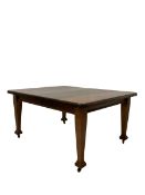 20th century walnut and oak extendable dining table