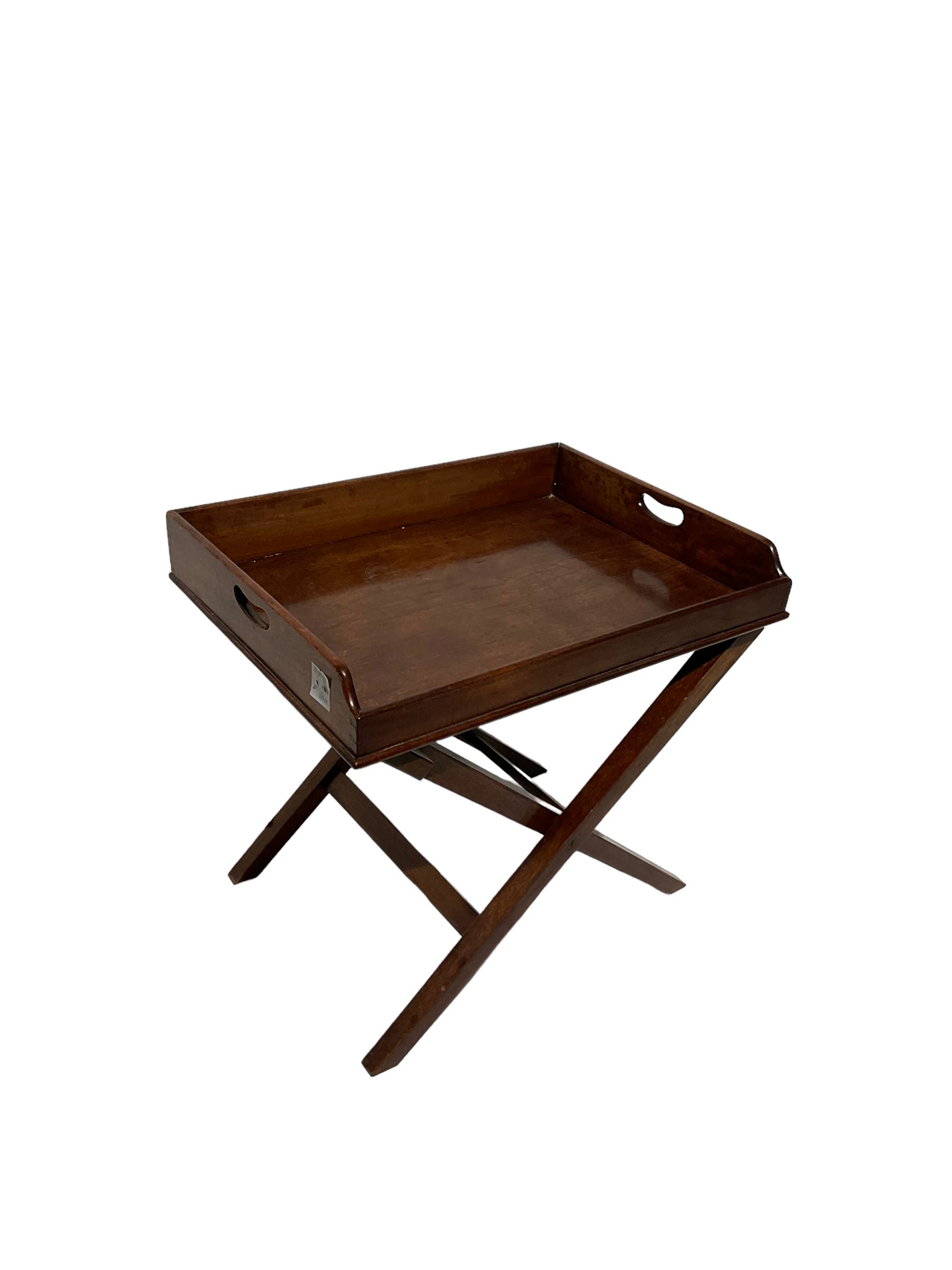 Small mahogany butler's tray on stand - Image 3 of 3