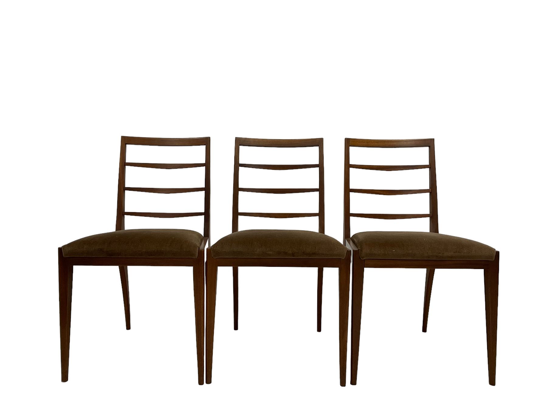 Greaves & Thomas - Teak extending dining table together with set six teak ladder back chairs of simi - Image 6 of 13