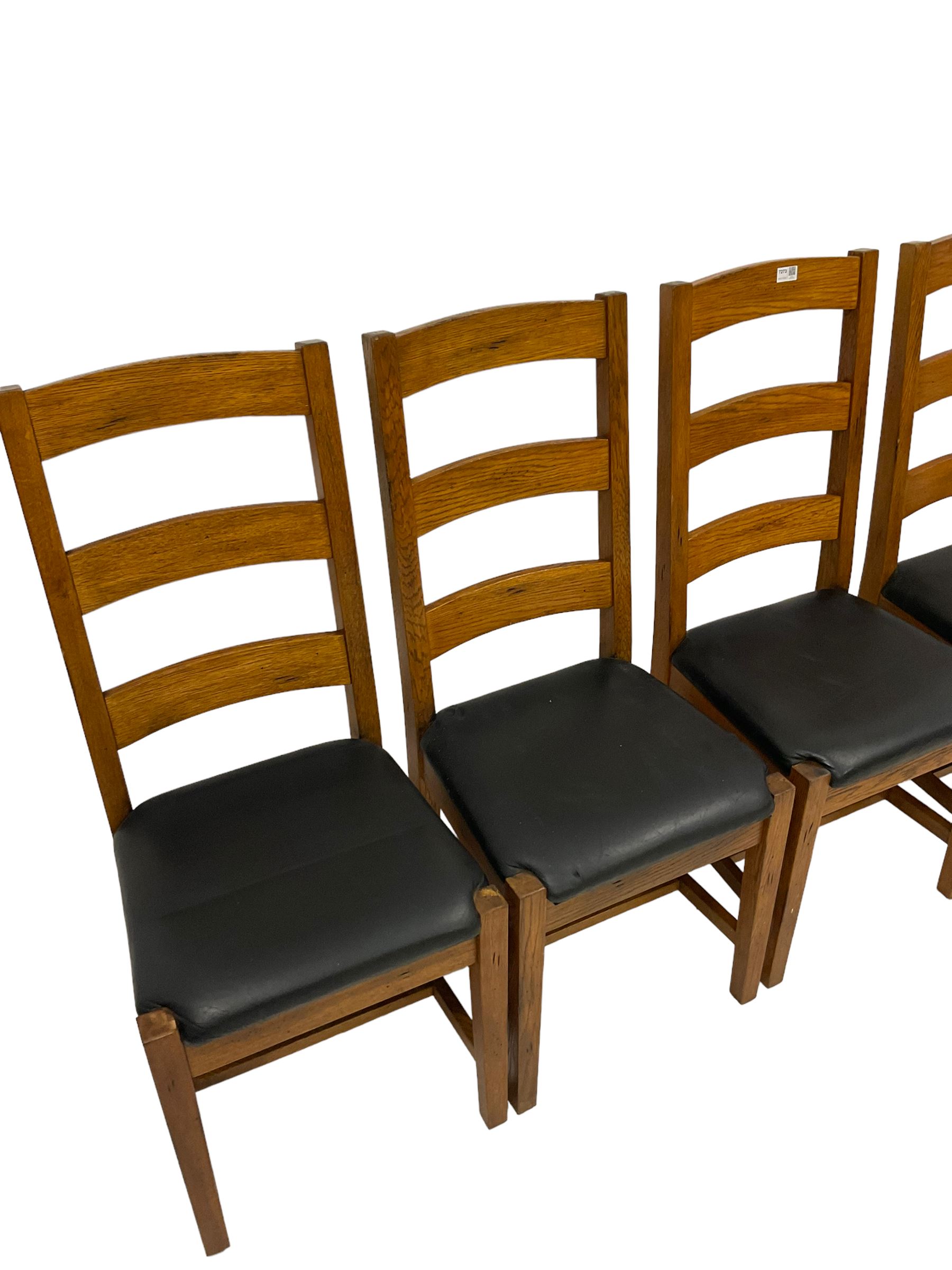 Set four of oak dining chairs with upholstered seat pads - Image 2 of 3