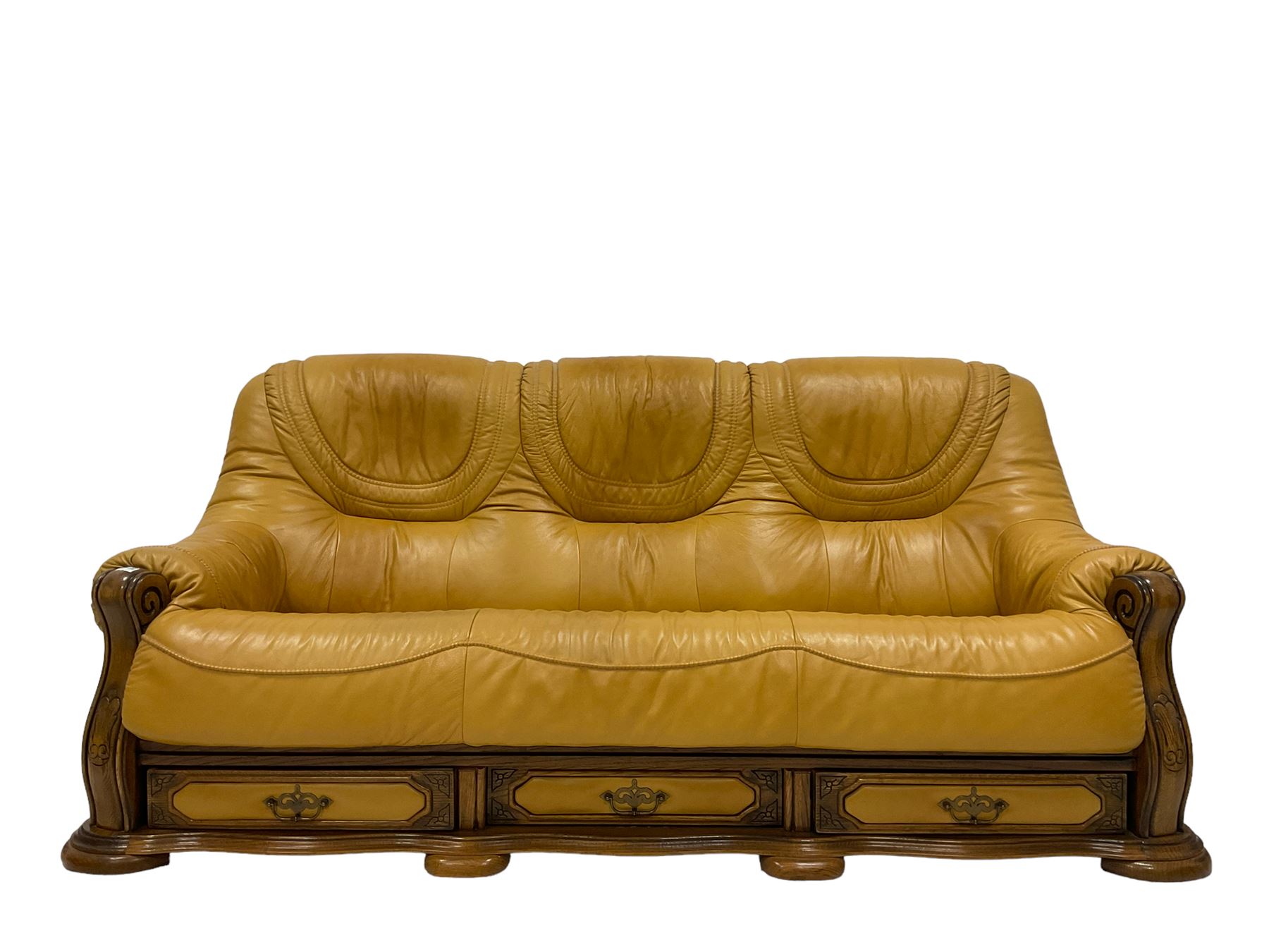 20th century oak framed sofa - Image 5 of 9