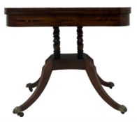 Regency mahogany crossbanded foldover table