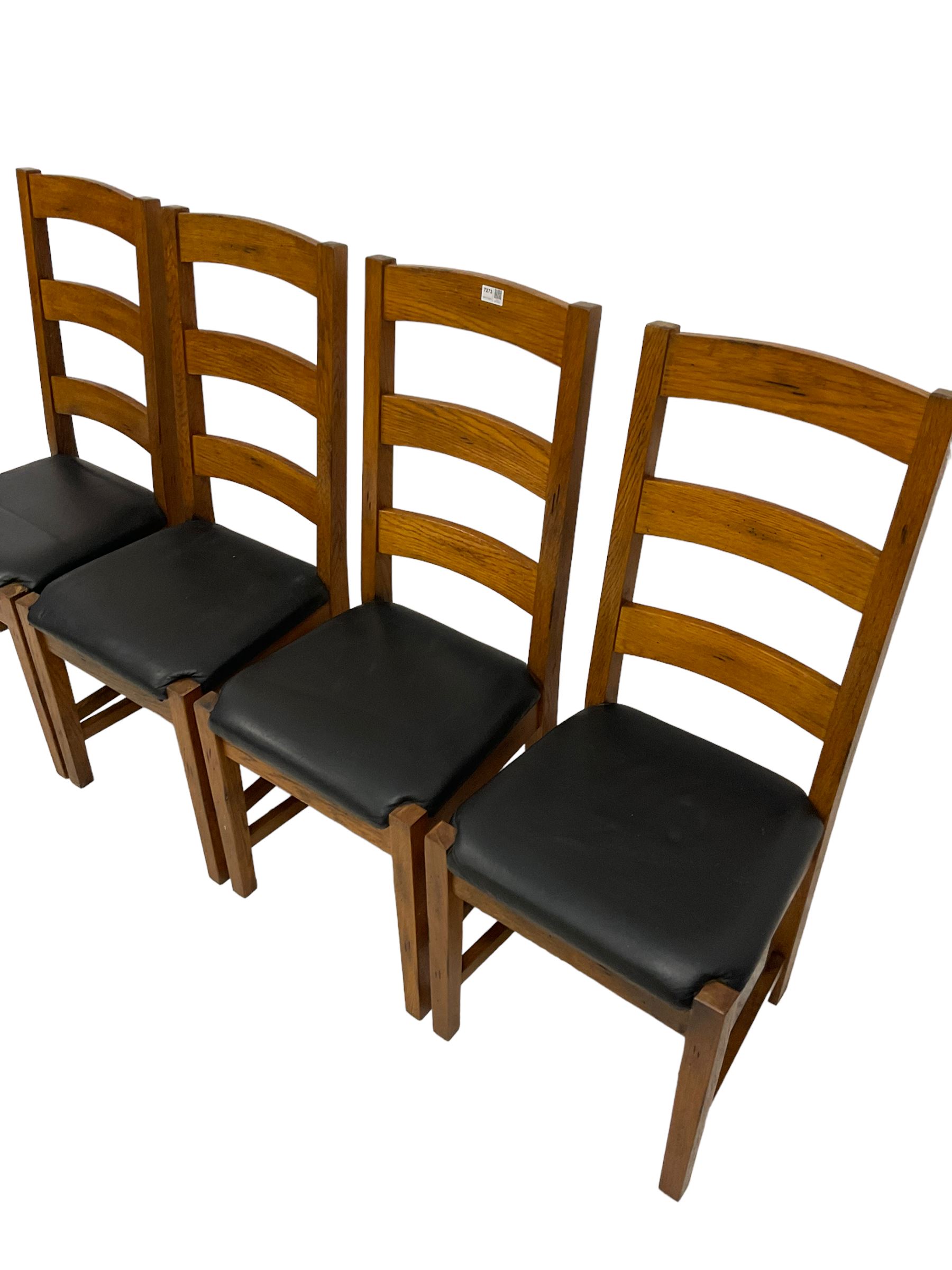 Set four of oak dining chairs with upholstered seat pads - Image 3 of 3