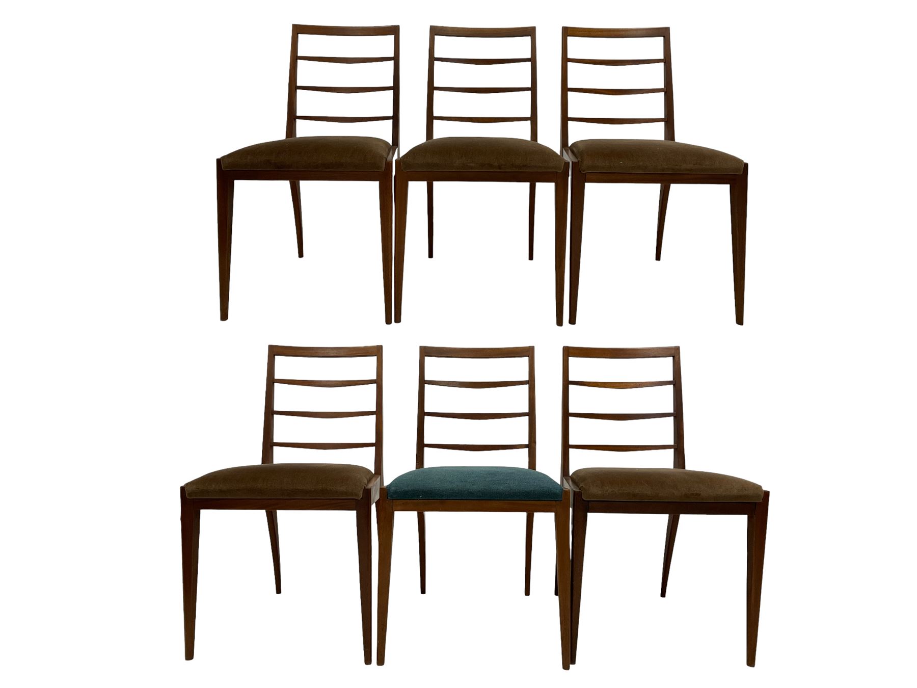 Greaves & Thomas - Teak extending dining table together with set six teak ladder back chairs of simi - Image 5 of 13