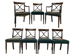 Set seven 19th century mahogany dining chairs