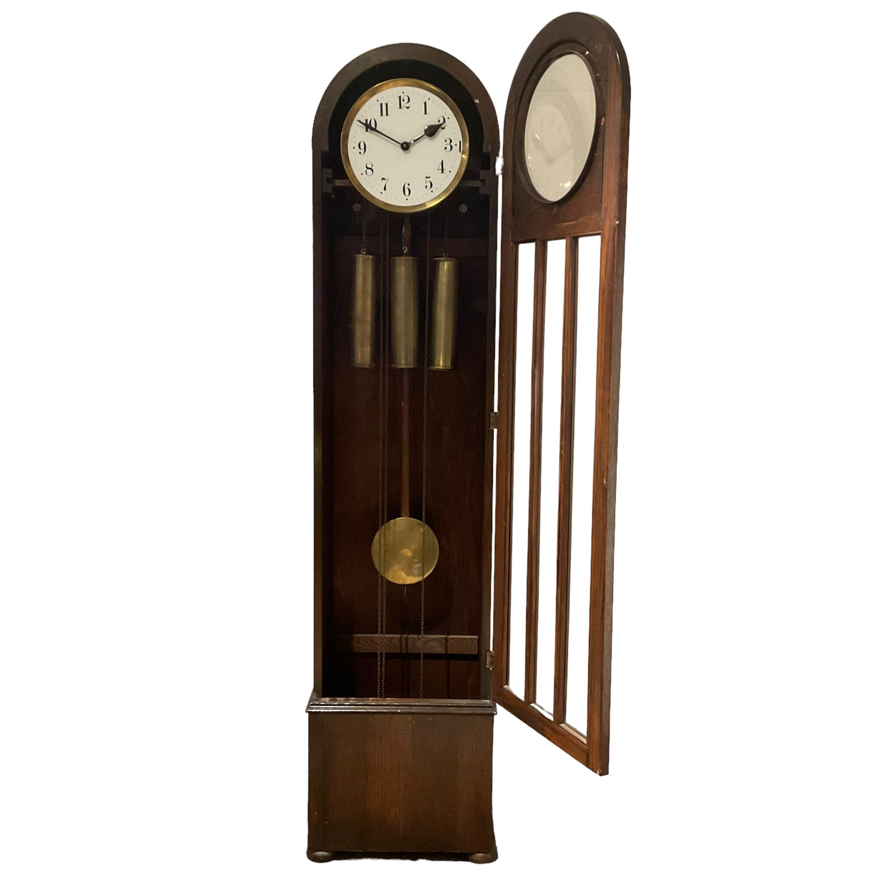 English - 1930's Westminster chime 8-day oak longcase clock - Image 3 of 4
